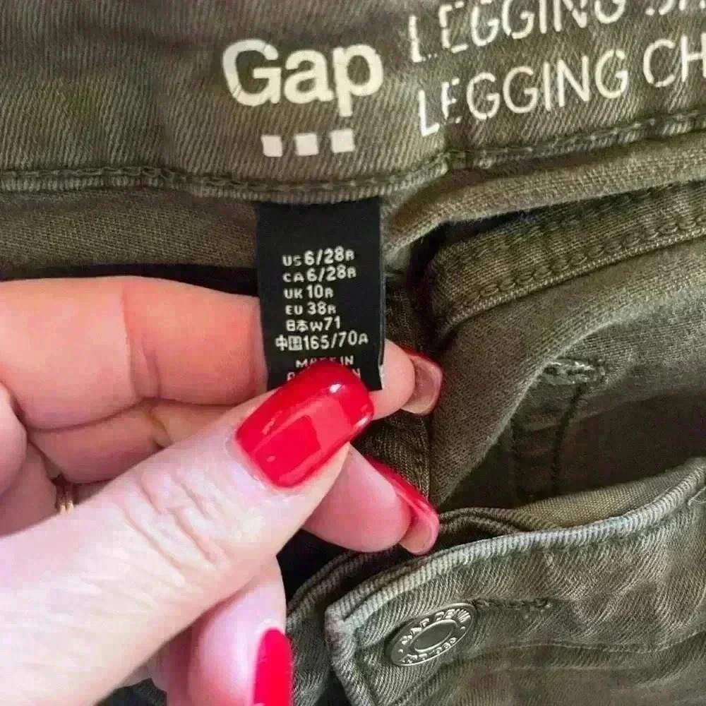 GAP “Legging Skimmer” Jeans Olive Green Women’s Size 6, 28 waist - Picture 10 of 10